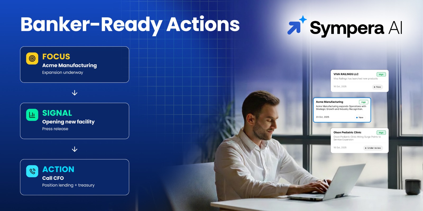 a banner showcasing features of Sympera AI protal